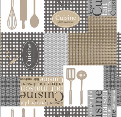 Toile cirée Déco Charlotte, motif décoratif, largeur 140 cm, pour nappe au métrage.