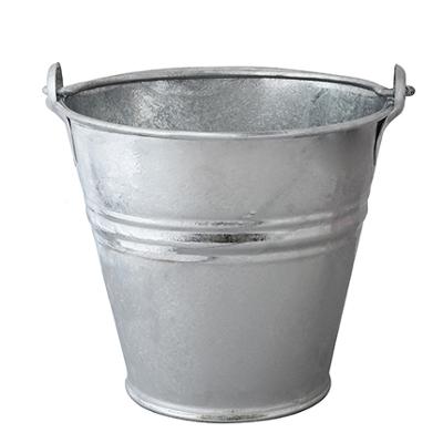 Seau de ménage en acier galvanisé à chaud de 10 litres avec anse robuste