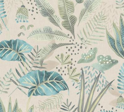 Papier peint vinyle sur intissé Arty Folia vert beige, motif feuillage stylisé, collection Décorama 2026