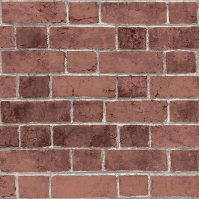 Papier peint expansé sur intissé motif briques rouges avec effet 3D relief