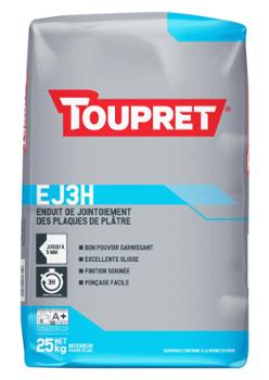 Sac d'enduit en poudre blanc EJ3H de 25 kg pour bandes à joints, idéal bricolage