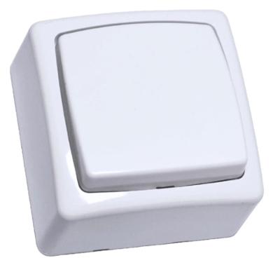 Interrupteur Va-et-Vient en saillie blanc pour commande d'éclairage