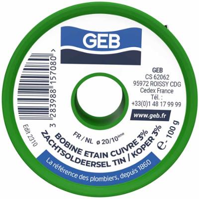 Bobine Étain Cuivre, fil à souder en alliage étain cuivre pour plomberie sanitaire