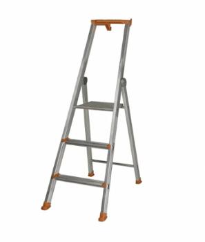 Escabeau en aluminium Pro 54 à 3 marches, léger et sécurisé