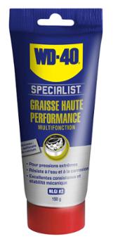 Graisse Multifonction Haute Performance WD-40 en aérosol, pour lubrifier et protéger les pièces mécaniques contre l'usure.