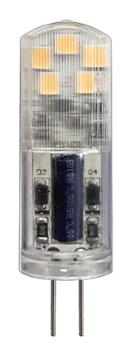 Ampoule LED G4 transparente spot 2.1W 200 lumens blanc chaud, offrant un éclairage ciblé et économe.