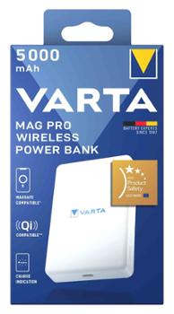 Batterie externe blanche USB-C Mag Pro et Qi de 5000mAh pour recharger les smartphones