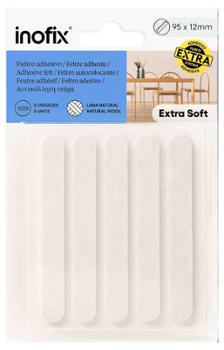 Lot de 5 patins ronds en feutre de laine adhésifs blancs pour pieds de meubles et chaises