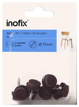 Lot de 8 patins feutre marron à clouer pour protéger les sols des meubles et chaises