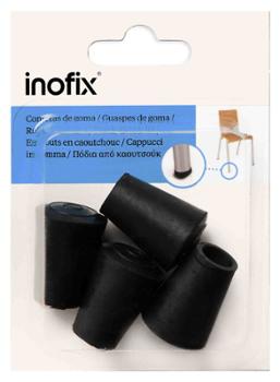 Lot de 4 embouts de chaise en caoutchouc noir pour protection des sols et pieds de meubles
