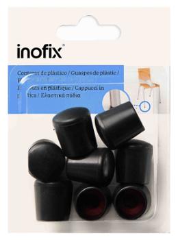 Embout rond en plastique noir avec rondelle, lot de 8, pour pieds de chaises et mobilier