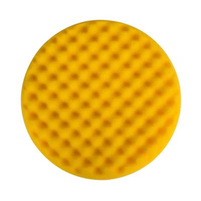 Mousse de polissage alvéolée jaune de 150 mm de diamètre pour machine à polir, lot de 2