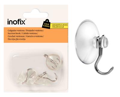 Crochets ventouse chromés x4 pour cuisine, fixation sans perçage