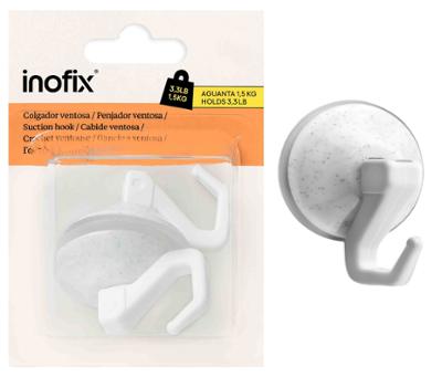 Lot de 2 crochets ventouse articulés muraux blanc moucheté sans perçage