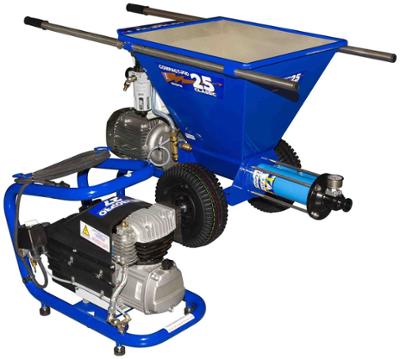 Ensemble à Enduire Machine PROJECT CP 25 CLASSIC V3 et Compresseur E 27, équipement complet pour projection d'enduits sur chantier