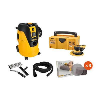 Ponceuse professionnelle Mirka DEROS II 750CV Premium 1125 L en pack avec accessoires.