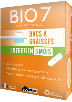 Activateur de fosses et bacs à graisses Bio7 Entretien 6 Mois, 480g, à base d'enzymes et micro-organismes