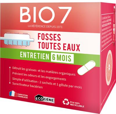 Activateur de fosse septique Bio7 Entretien 6 Mois Fosses Toutes Eaux 1 kg