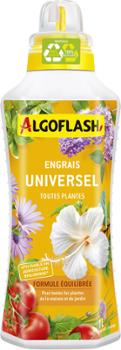 Engrais Universel Liquide UAB 1L pour jardinage biologique, favorise la croissance des plantes.