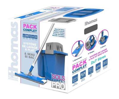 Kit Lavage Sol Pro Double Seau 2 x 7L avec essoreur et roulettes