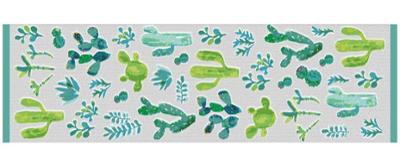 Tapis Velvet doux à motif Cactus 45 x 150 cm pour couloir