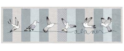 Tapis de sol décoratif Velvet Ocean bleu velours 45 x 150 cm