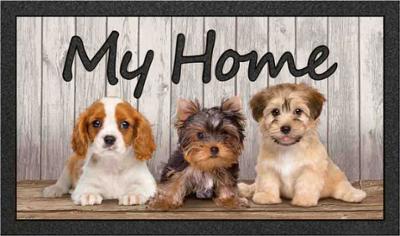 Tapis déco Format Classic My Home Chiots 40 x 68 cm, avec un motif ludique de chiots, parfait pour une chambre d'enfant ou une entrée.