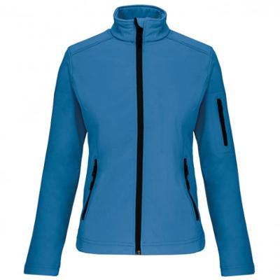 Veste Softshell Esterel Femme Bleue Taille L, vêtement de travail déperlant et coupe-vent