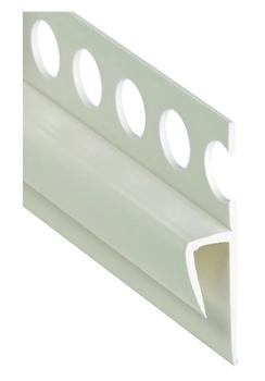 Profil d'arrêt de sols faïence en PVC blanc de 2.44 mètres pour une finition nette