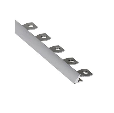 Profil d'arrêt cintrable incliné en aluminium incolore 5x18 mm, longueur 2.50 m, pour finition de sol.