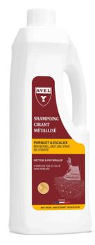 Bouteille de Shampoing Cirant Parquet 1L, produit d'entretien 2-en-1 pour nettoyer et faire briller les sols en bois.