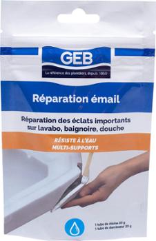 Kit de réparation d'émail pour baignoire, lavabo et surfaces sanitaires.