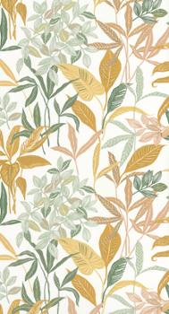 Papier Peint Intissé Vert et Orange Collection Décorama Intemporelle et Déco 2027, avec motifs abstraits modernes