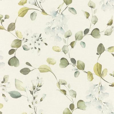 Papier peint vinyle motif fleurs bleu de la Collection Décorama Intemporelle et Déco 2027