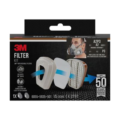 Kit de 2 cartouches et filtres A2P3 pour masque de protection respiratoire