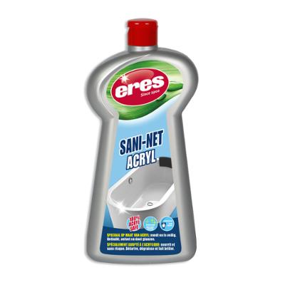 Bouteille de nettoyant acrylique Sani-Net Acryl 750 ml en spray, détartrant anti-calcaire pour salles de bains.