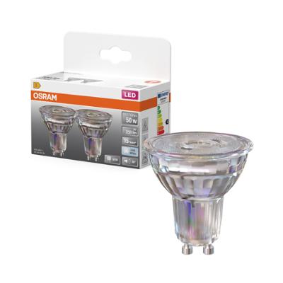 Ampoule LED Osram GU10 spot verre blanc froid équivalent 50W lot de 2