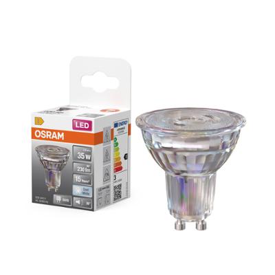 Ampoule LED Osram GU10 spot verre blanc froid équivalent 35W