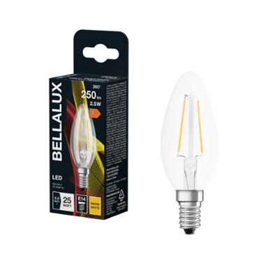 Ampoule LED Bellalux flamme E14 filament claire 2.5W équivalent 25W blanc chaud 250lm
