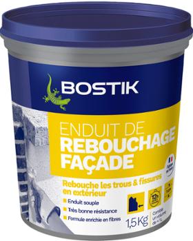 Enduit de rebouchage façade en pâte 1.5 kg, prêt à l'emploi pour murs extérieurs