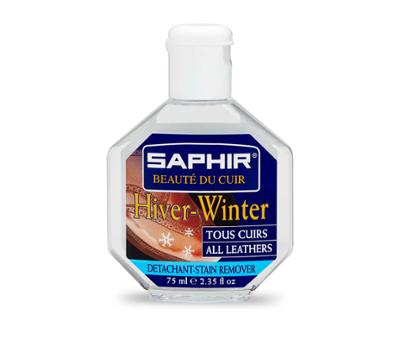 Flacon de détacheur Hiver Winter 75 ml pour l'entretien et la protection des cuirs contre les taches hivernales.