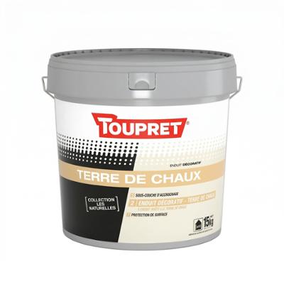 Terre de Chaux - Enduit décoratif 15 kg pour murs intérieurs, offrant un aspect mat et naturel.
