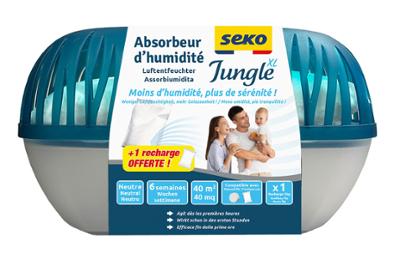 Absorbeur d'Humidité Jungle XL + 1 Recharge 1 kg + 1 Recharge offerte