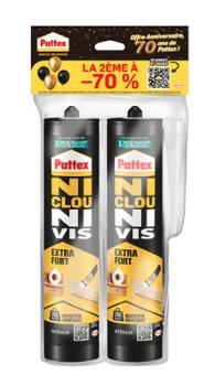 Lot de 2 Cartouches Pattex Ni Clou Ni Vis Extra Fort 380 g