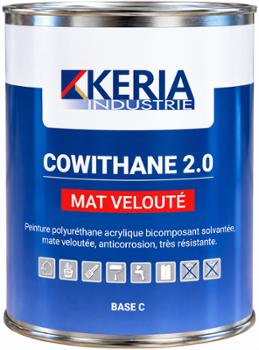 Cowithane 2.0 Mat Velouté, peinture bicomposante anticorrosion en phase solvant, à base de résines polyuréthanes acryliques.